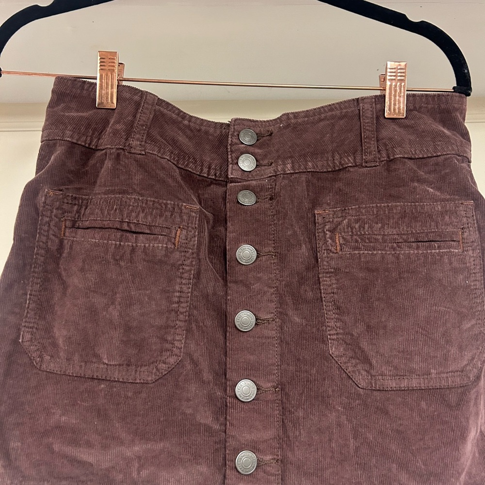 We The Free Chocolate Corduroy Skirt